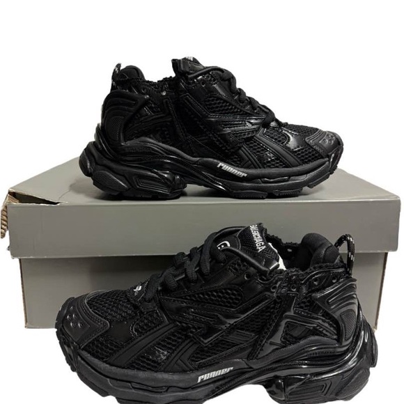 Balenciaga Runner Track Low Top Platform Sneakers Triple Black - US 5 WMNS - Picture 3 of 10